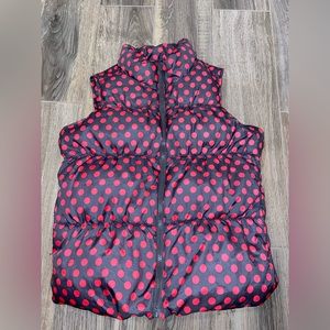 OLD NAVY puffy vest winter girls sz 10-12 polka dots